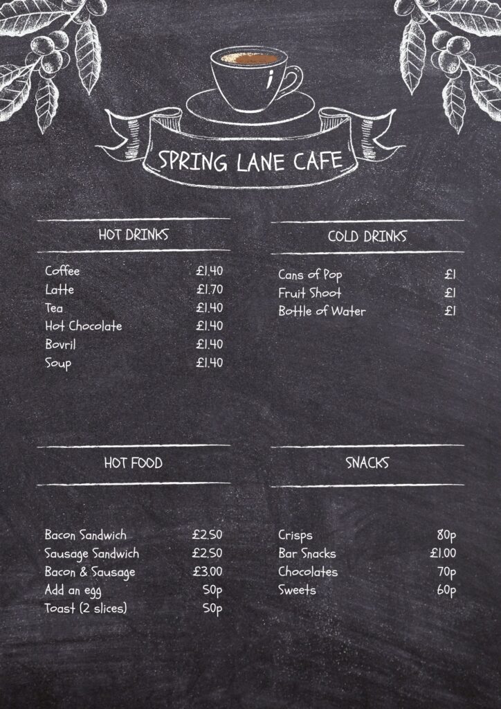 Cafe Menu